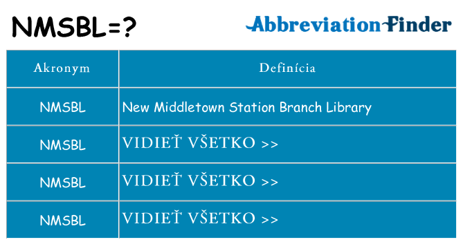 Čo stojí za nmsbl