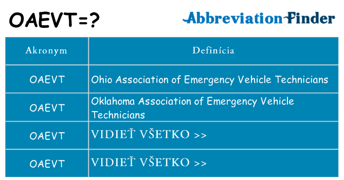 Čo stojí za oaevt