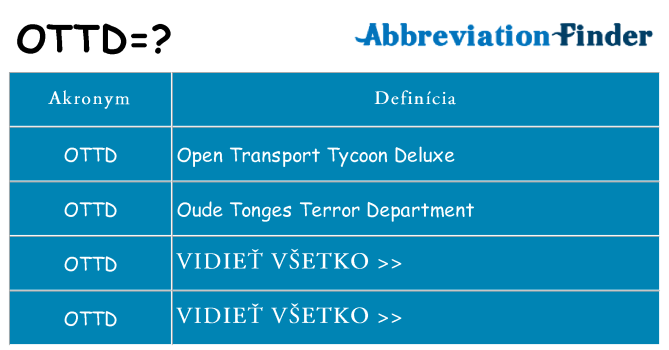 Čo stojí za ottd