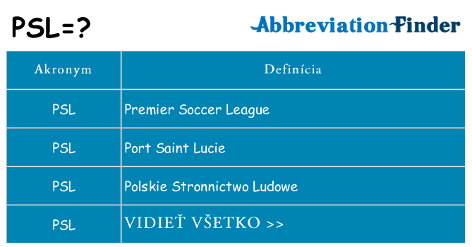 Čo stojí za psl