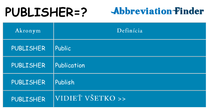 Čo stojí za publisher
