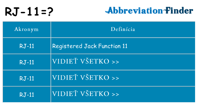 Čo stojí za rj-11