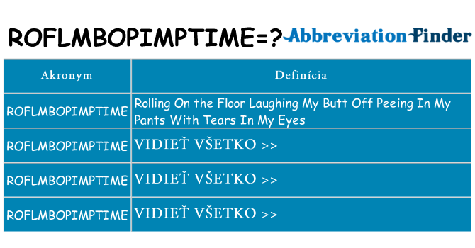 Čo stojí za roflmbopimptime