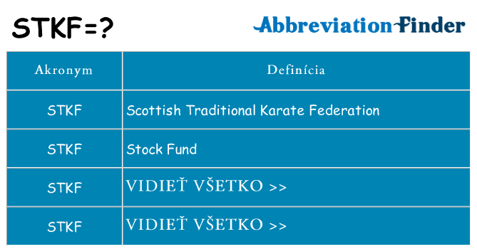 Čo stojí za stkf