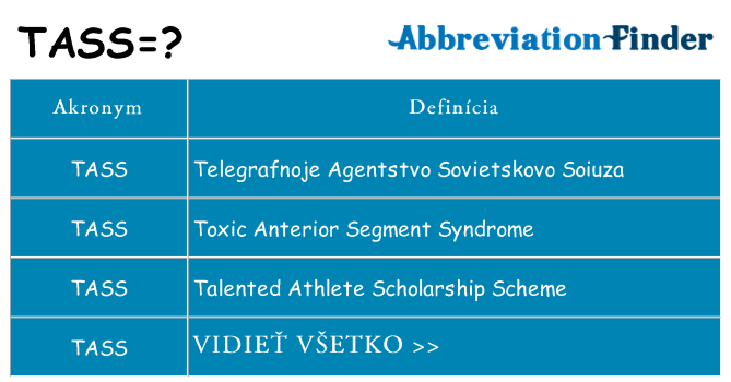 Čo stojí za tass