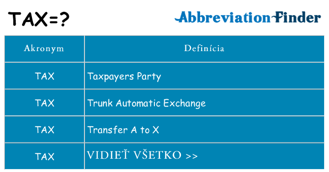 Čo stojí za tax