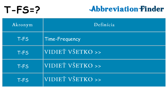 Čo stojí za t-fs