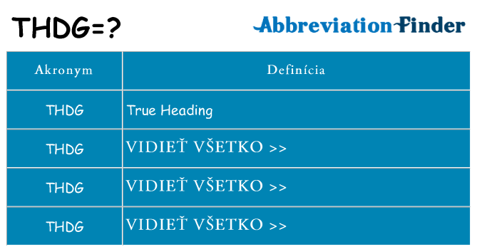 Čo stojí za thdg