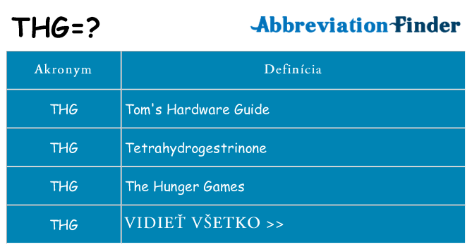 Čo stojí za thg