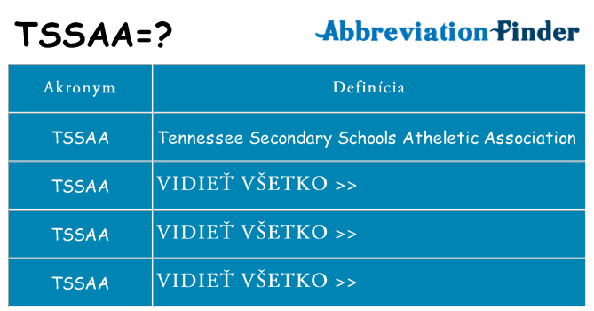 Čo stojí za tssaa