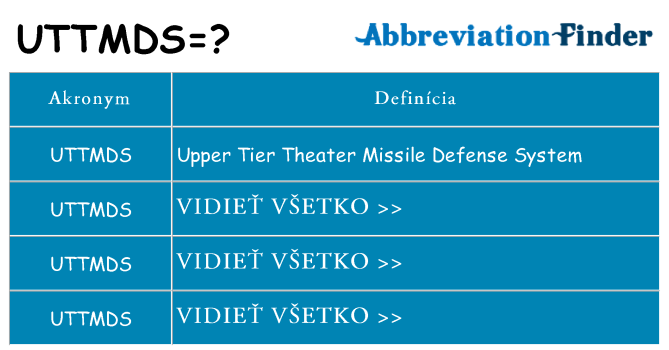 Čo stojí za uttmds