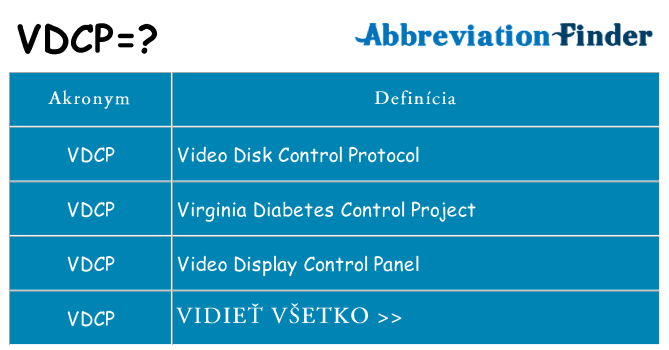 Čo stojí za vdcp