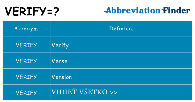 Čo stojí za verify