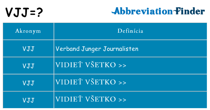 Čo stojí za vjj