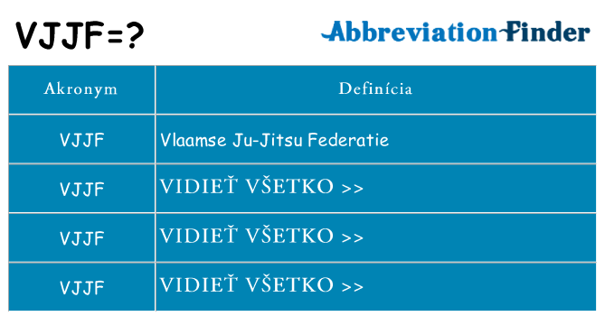 Čo stojí za vjjf
