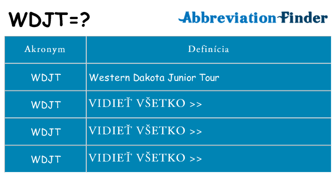 Čo stojí za wdjt