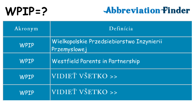 Čo stojí za wpip