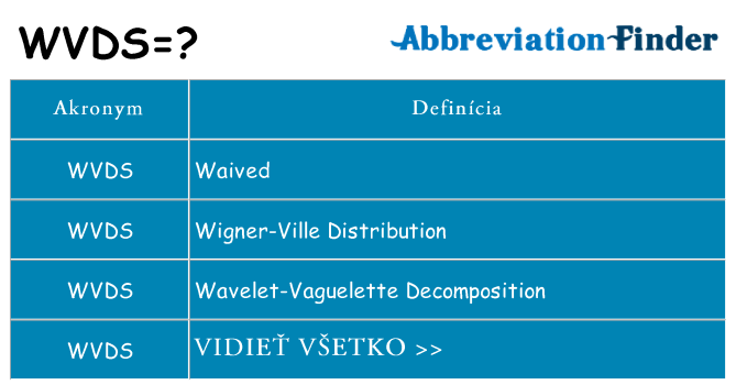 Čo stojí za wvds