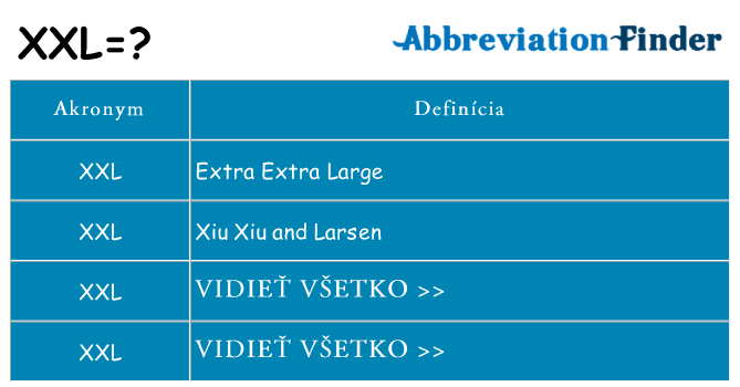 Čo stojí za xxl