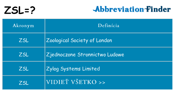 Čo stojí za zsl