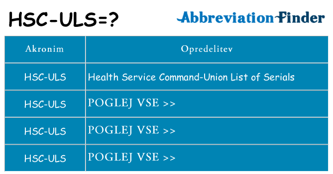 Kaj hsc-uls stati