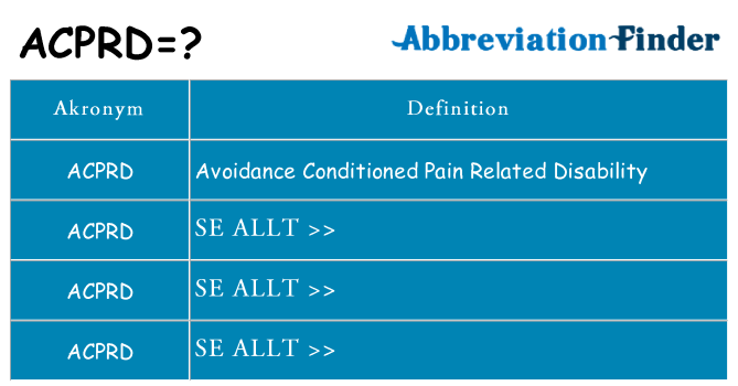 Vad står acprd för