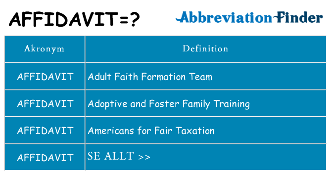 Vad står affidavit för
