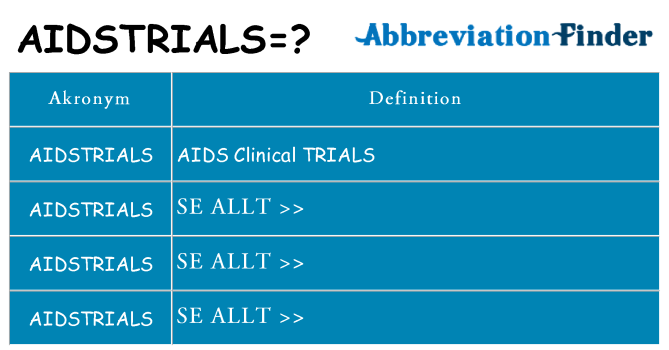 Vad står aidstrials för