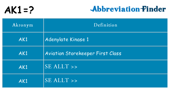 Vad står ak1 för