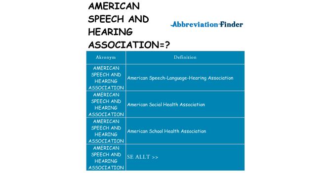 Vad står american-speech-and-hearing-association för
