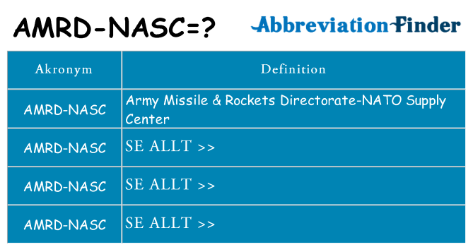 Vad står amrd-nasc för