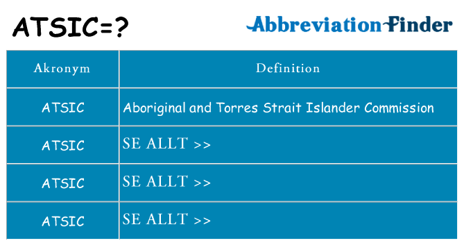 Vad står atsic för