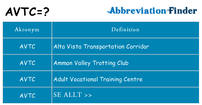 Vad står avtc för