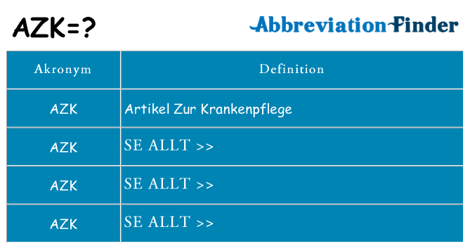 Vad står azk för