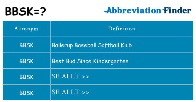 Vad står bbsk för