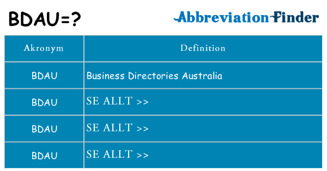 Vad står bdau för