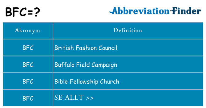 Vad står bfc för