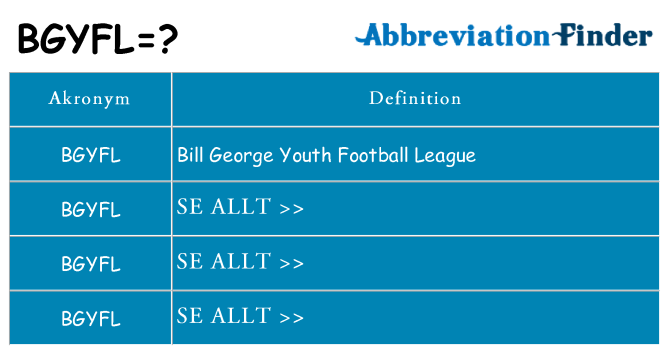 Vad står bgyfl för