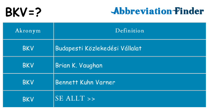 Vad står bkv för
