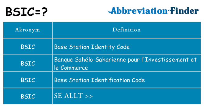 Vad står bsic för