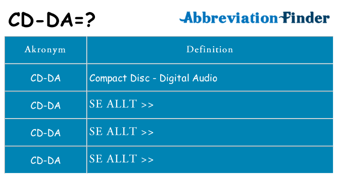 Vad står cd-da för