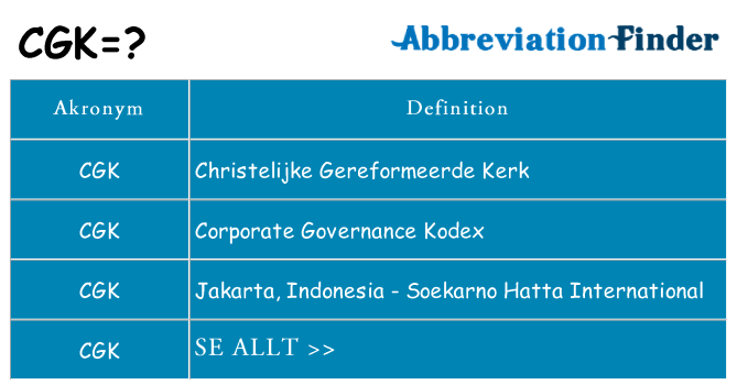 Vad står cgk för