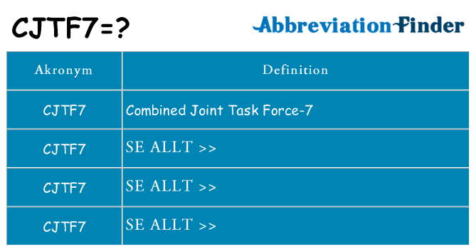 Vad står cjtf7 för