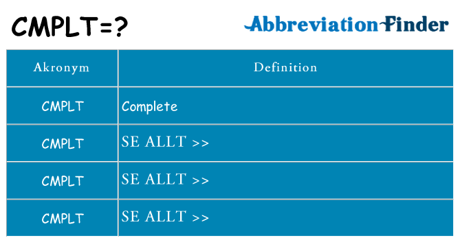 Vad står cmplt för