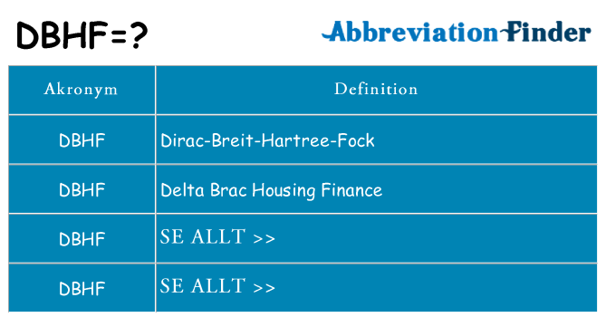 Vad står dbhf för