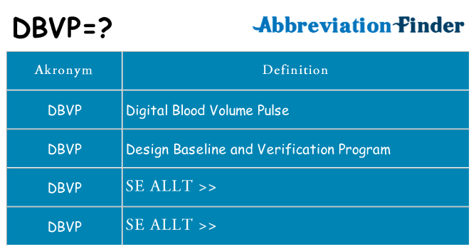 Vad står dbvp för
