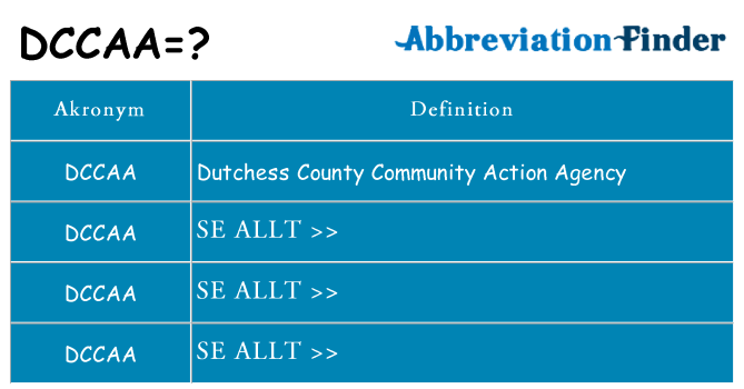 Vad står dccaa för