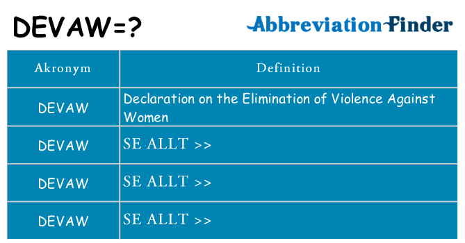 Vad står devaw för