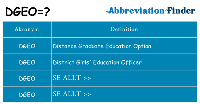 Vad står dgeo för