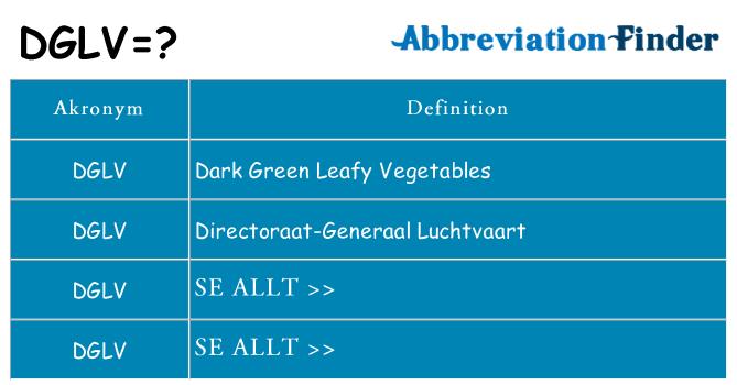Vad står dglv för